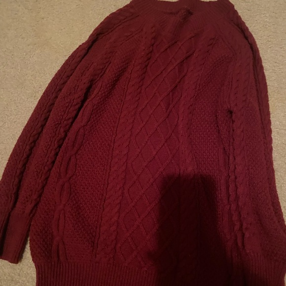 Sweaters - Women’s Red Cable Knit Sweater | Cozy Chunky Pullover | Size Medium